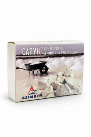 Натурален сапун за лице и тяло с черноморска луга и зеолит, 100 гр, AZIMUTH / АЗИМУТ